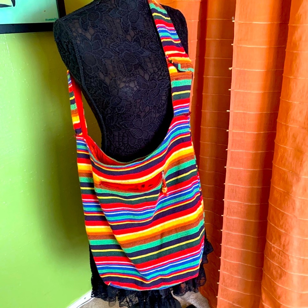 beach bag,Rainbow striped messenger bag, cross body bag - Picture 1 of 11